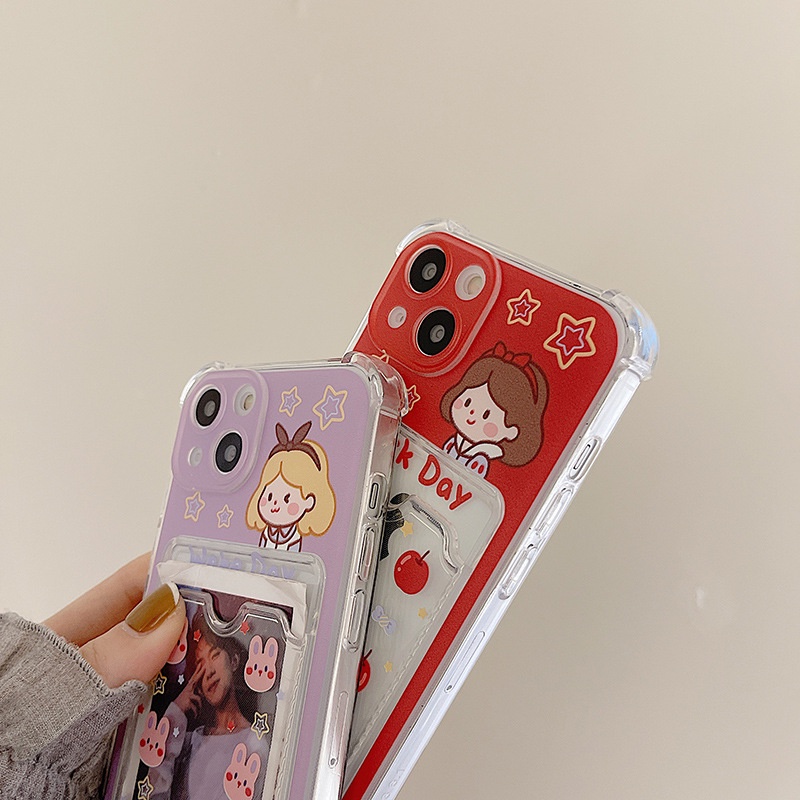 Ốp lưng iphone Ốp điện thoại mềm có ngăn đựng thẻ chống rơi cho iphone 13 11ProMax/XR/xmax XS 13promax 7p/8p/13