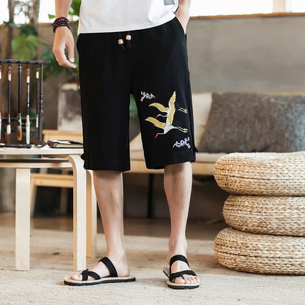 Quân lưng thêu Hạc vàng cho nam hàng cao cấp