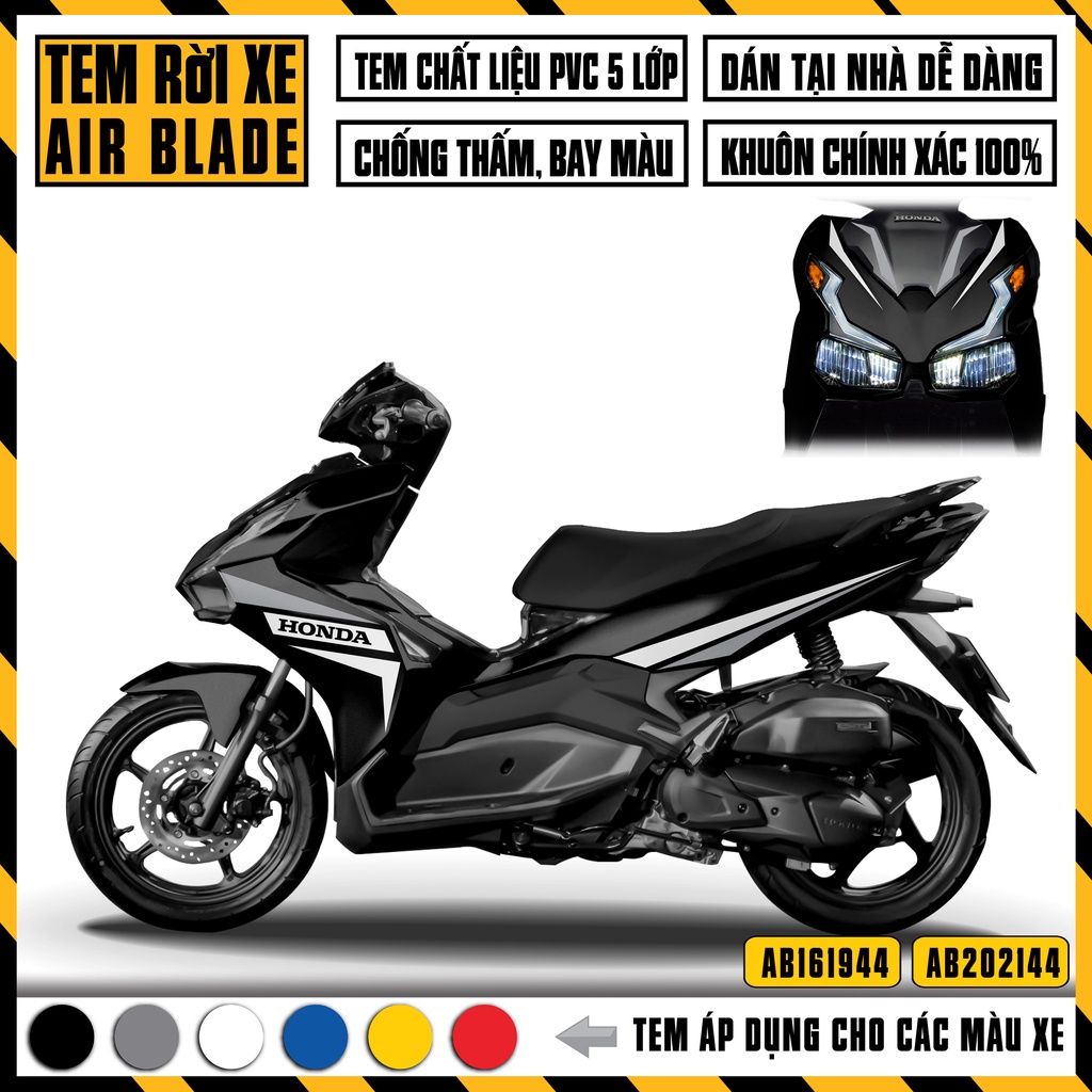 Tem Rời AB 150 / 125 Đẹp Chọn Màu | AB44 | Tem Airblade Dán Xe Air Blade 2016 2019 2020 2021 2022 Decal Cao Cấp