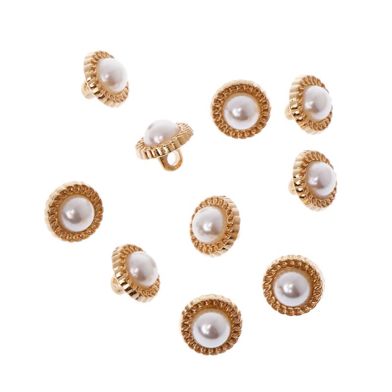 Set 10 cúc áo đính ngọc trai giả 10mm