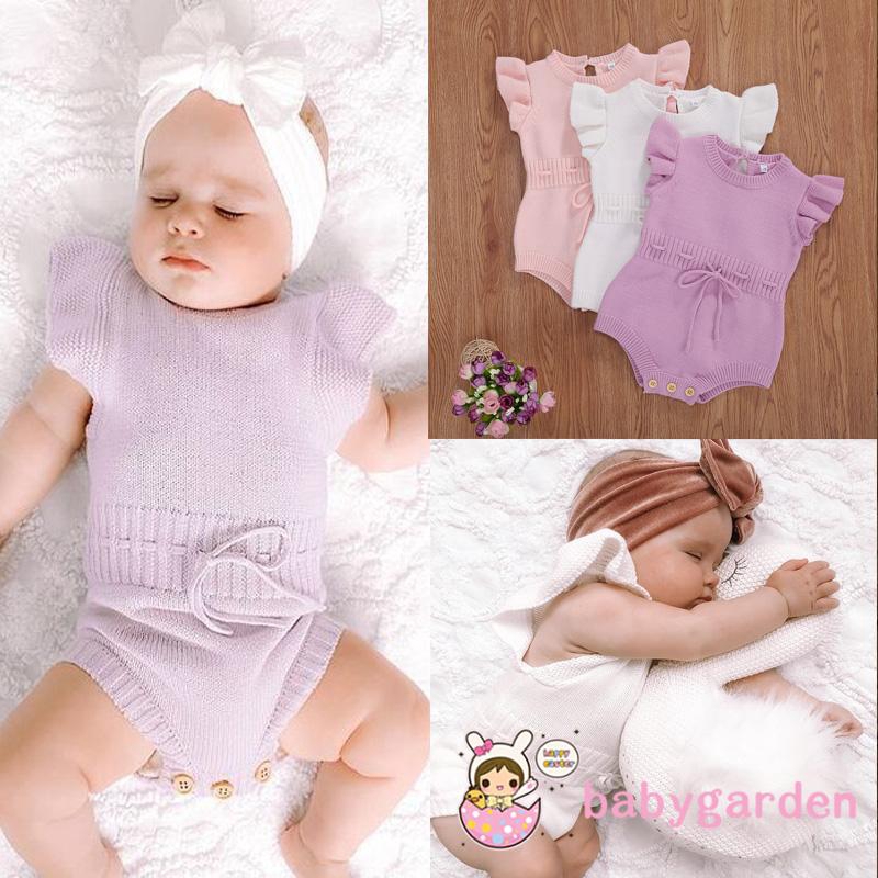 Áo liền quần tay cánh tiên màu trơn cho bé gái