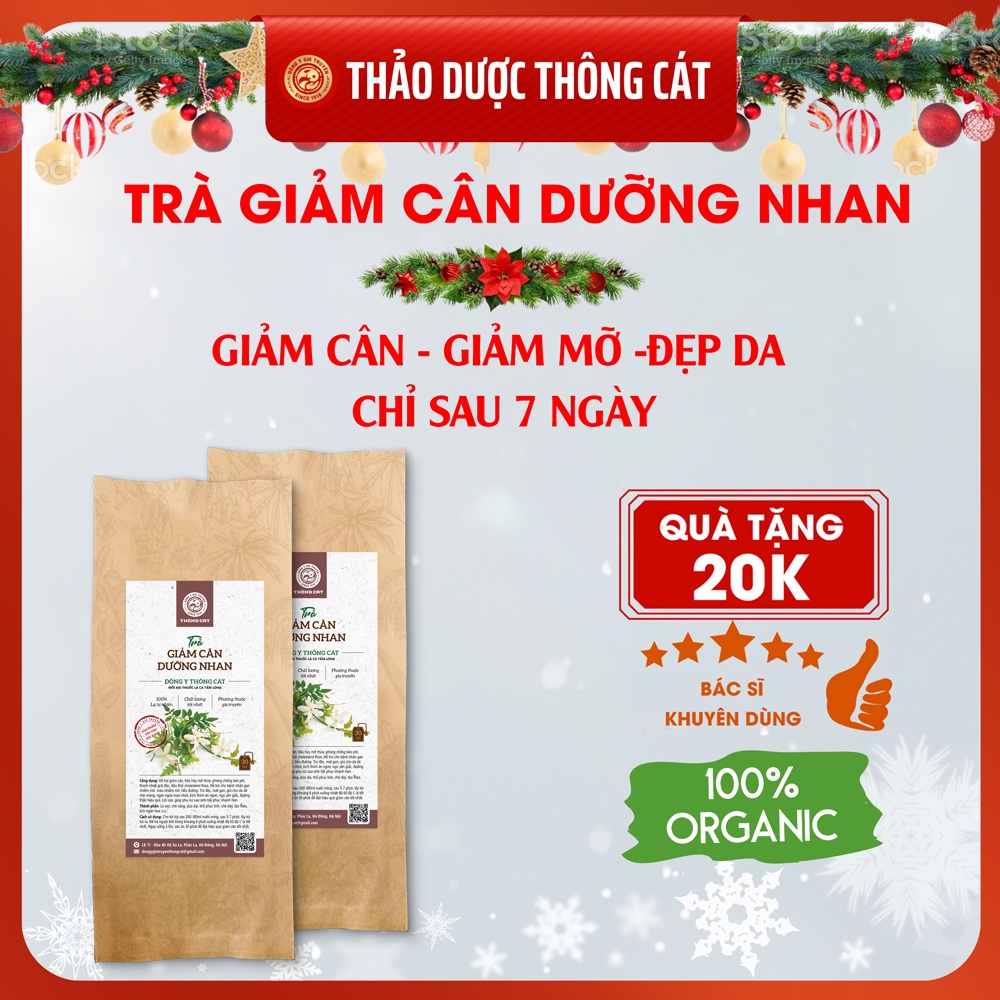 Trà dưỡng nhan giảm cân - Thảo mộc túi lọc giảm cân an toàn, eo thon, hết mụn, đẹp da, hỗ trợ tiêu hóa Thông Cát