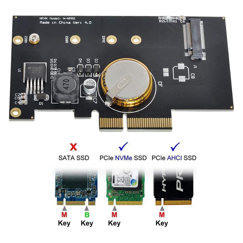 Card Chuyển Đổi Pci-E 3.0 X4 Sang M.2 Ngff M Key Ssd Nvme | BigBuy360 - bigbuy360.vn