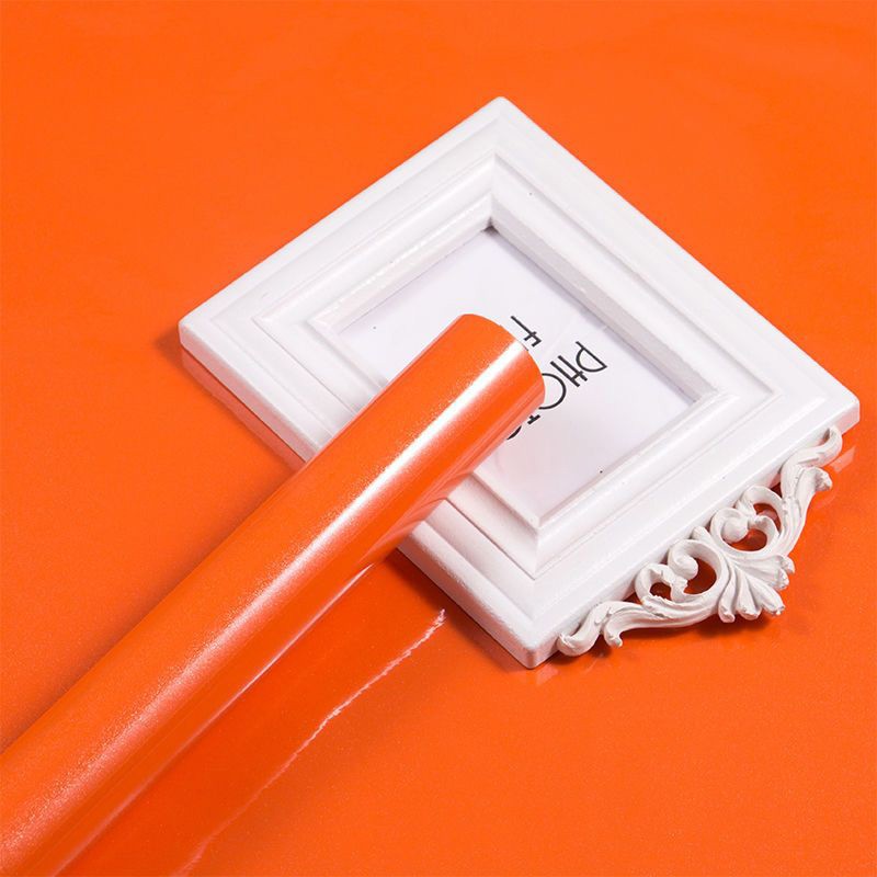Giấy dán tường decal màu cam trơn có sẵn keo mặt sau - khổ 1,2m