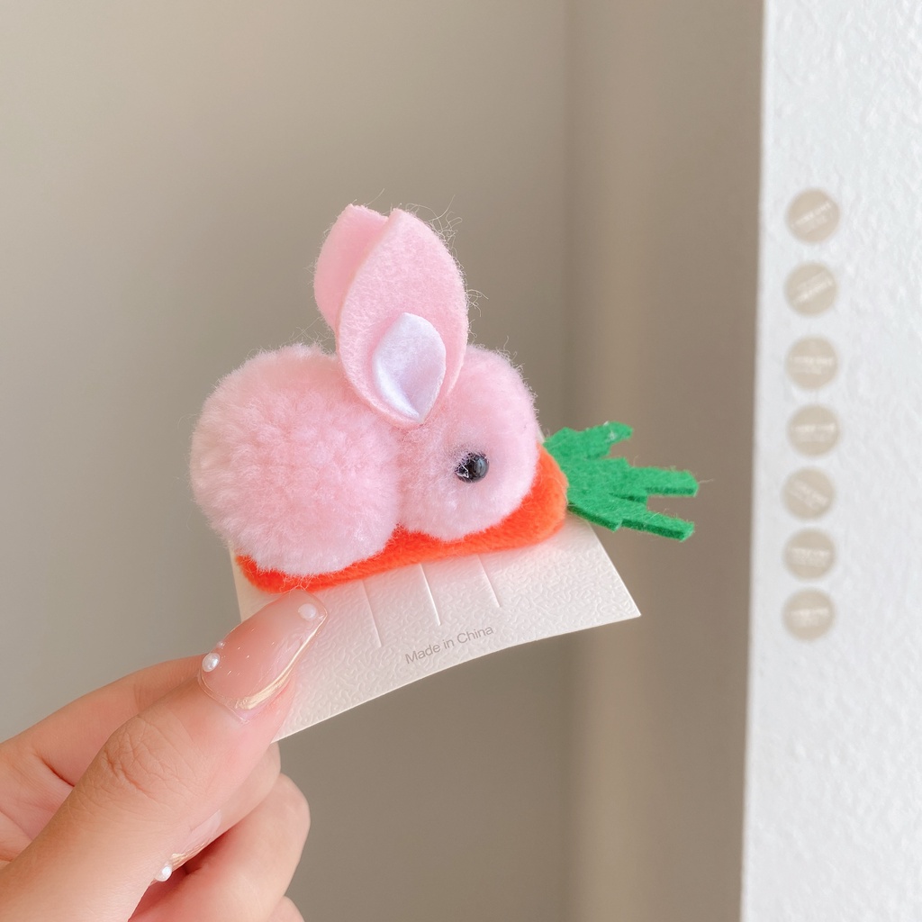 Kẹp tóc mái hình thỏ yêu cà rốt dễ thương phong cách Nhật Hàn dành cho bạn nữ dùng khi muốn tẩy trang