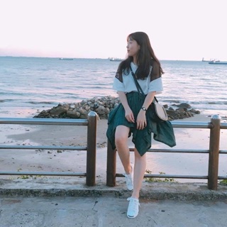 Chân váy đi biển + áo sơ mi