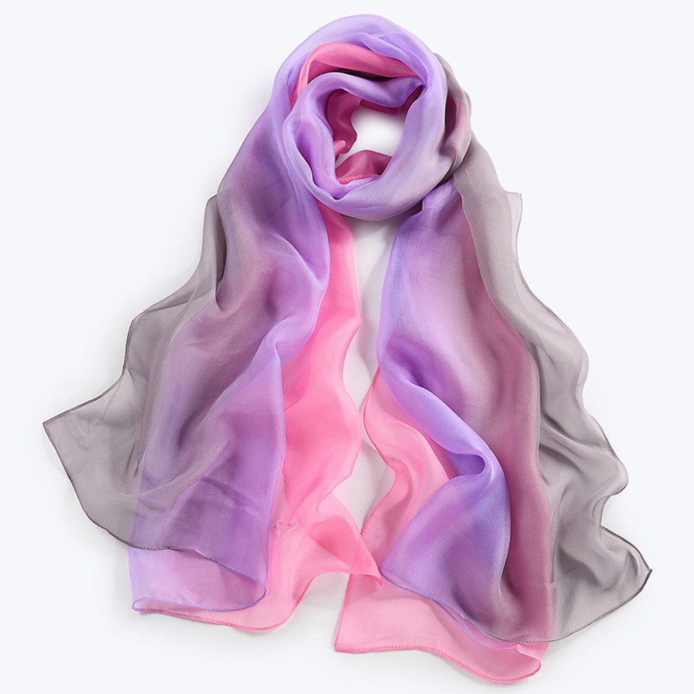 Stylish Gradient Color Women Silk Shawl Scarf | BigBuy360 - bigbuy360.vn