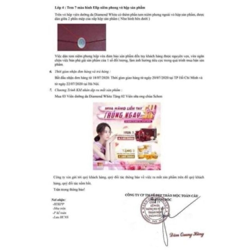 Viên uống trắng da Ngọc trinh diamond white