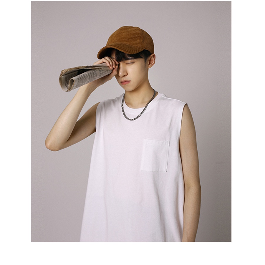 Áo thun sát nách nam Mavota áo thun cotton 3 lỗ có túi unisex form rộng ASNT05