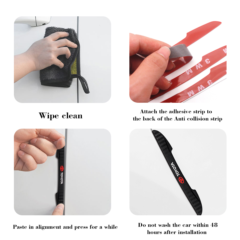 Set 4 miếng dán chống va chạm cho kính chiếu hậu xe hơi Toyota Honda Hyundai Kia Nissan Mazda BMW