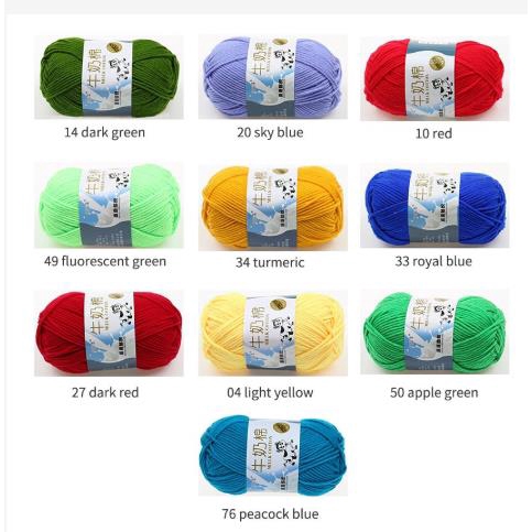 Cuộn len dệt 5 sợi chất liệu cotton sữa siêu mịn dùng dệt đan thủ công 50g