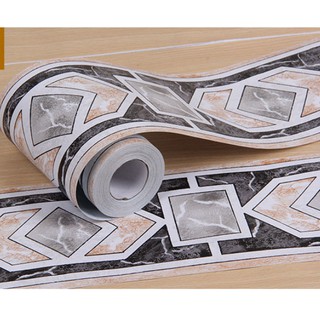 10CM X 10CM Len dán viền tường - trang trí chân tường GẠCH MÀU TỐI FBT036