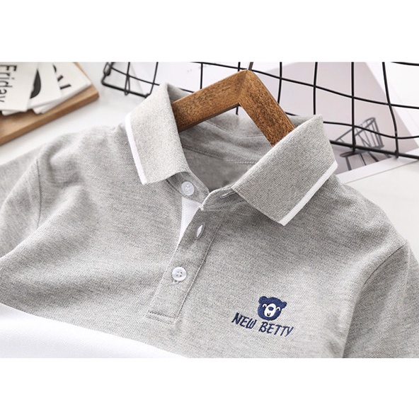 Áo thun Polo bé trai, gái MS004. Phối 3 màu siêu đẹp. Chất vải Cotton kháng khuẩn, chống nhăn, thoáng mát. NEWBETTY