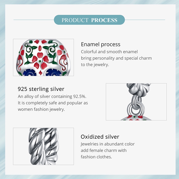 BAMOER Mặt Vòng cổ Hình Đầu Lâu bạc 925