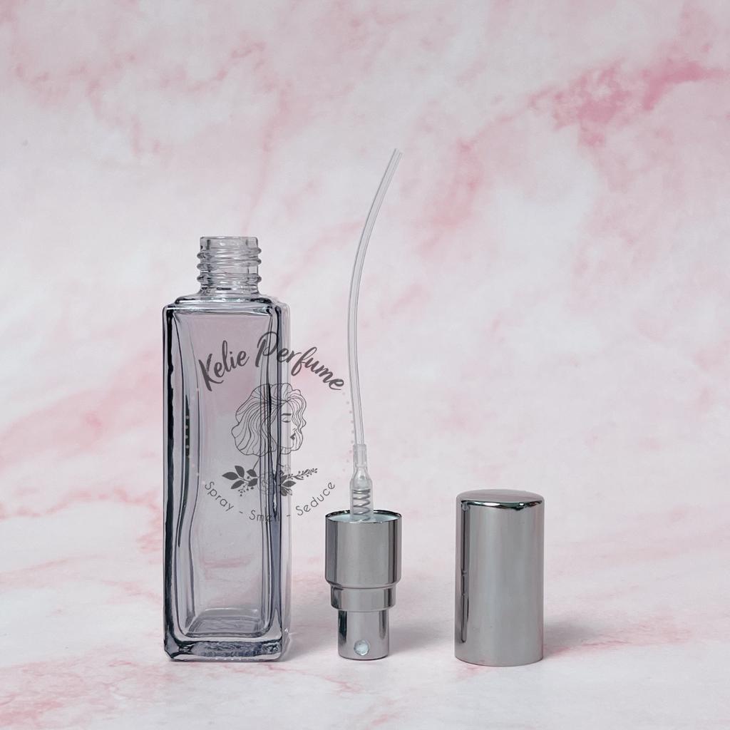 [HCM] Chai chiết nước hoa thủy tinh thân xám trong nắp xám đen dung tích 5ml, 9ml, 20ml vòi xịt phun sương sang trọng.