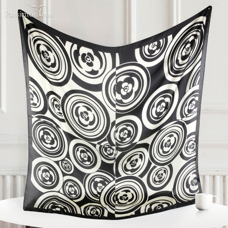Khăn Quàng Cổ Lụa In Họa Tiết Xinh Xắn 110x110cm (43inch) WJ1014-110