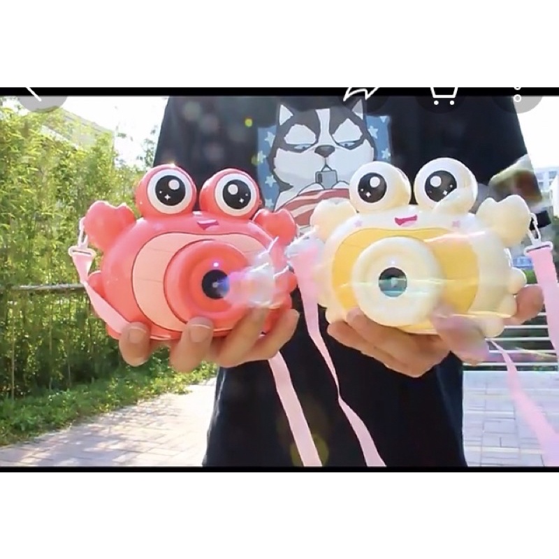 Máy Ảnh Thổi Bong Bóng, máy ảnh thổi xà phòng tự động Phát Nhạc Có Đèn sáng  Dễ Thương tặng dây đeo