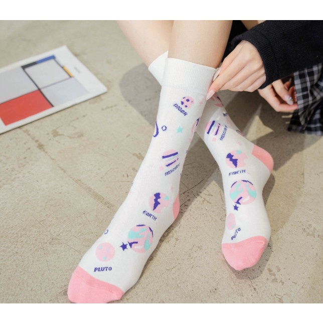 Vớ Tất cotton thể thao cao cổ Nam Nữ phong cách trẻ trung, cá tính.