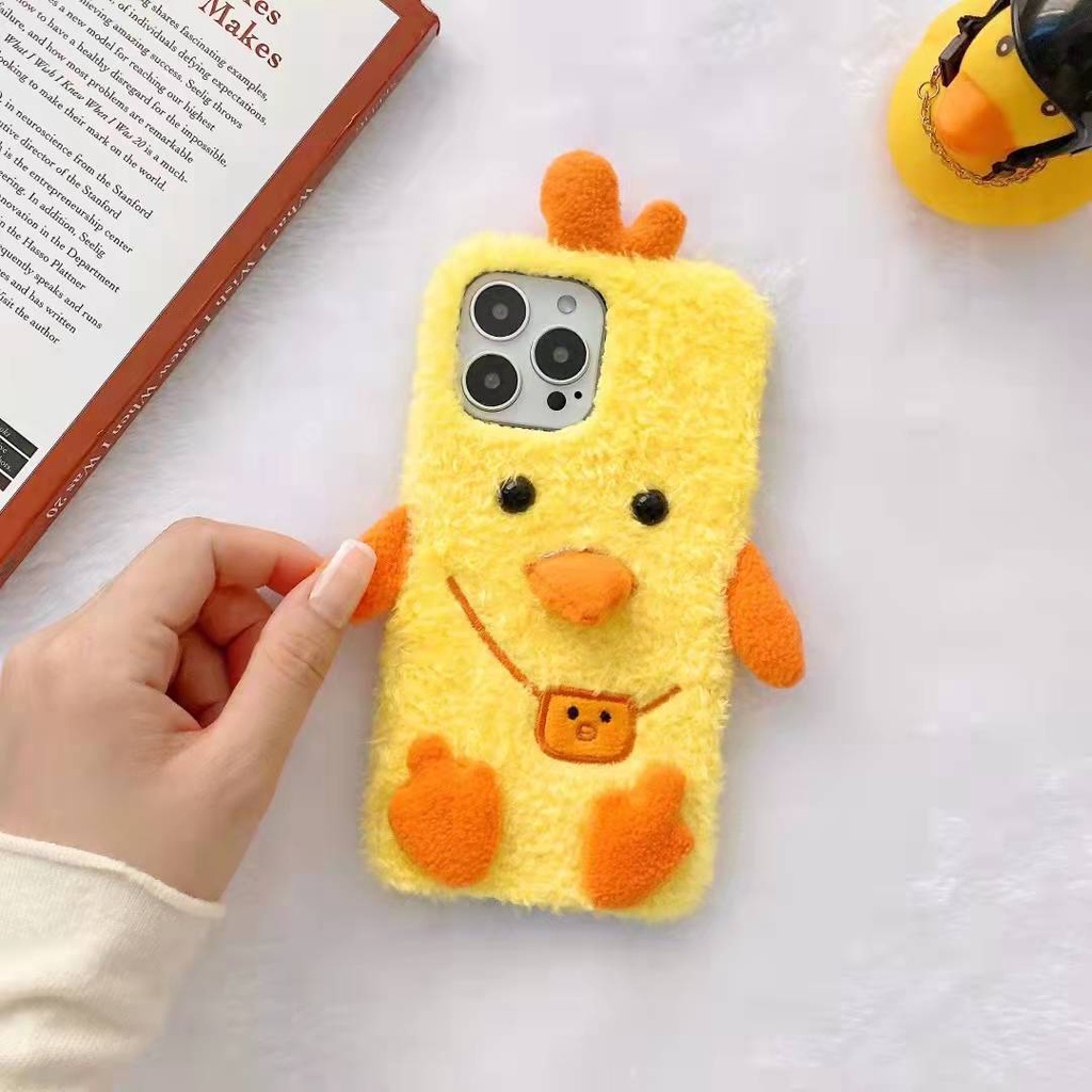 Ốp Điện Thoại Silicon Dẻo Bọc Thú Bông Hình Gà Cho iPhone 14 13 12 mini 11 Pro Max X XS XR 7 8 Plus SE 2