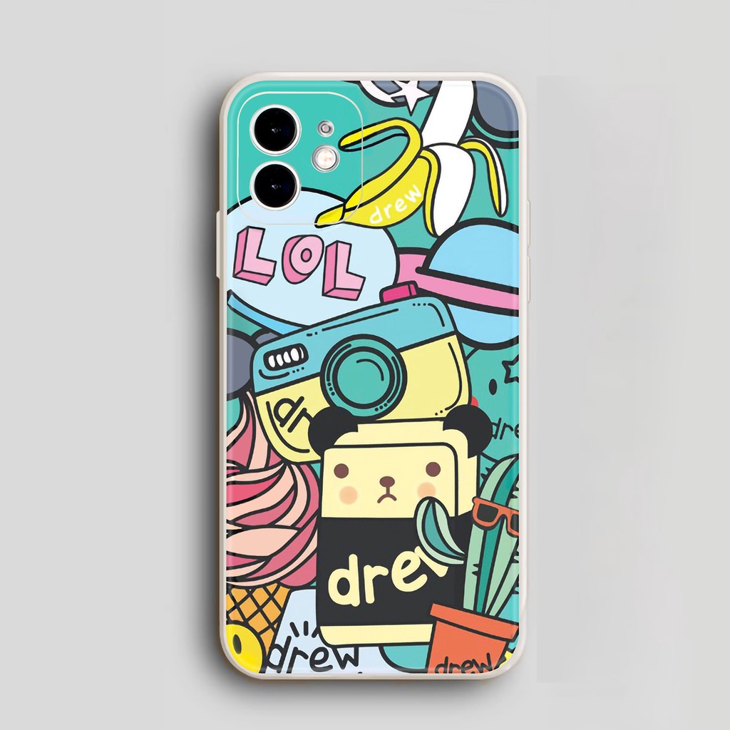 Ốp lưng iPhone 6/6s/7/8/X/XS/11/12/13 Pro Plus Max viền vuông chống sốc bảo vệ camera silicon mềm Drew cá mập CA12
