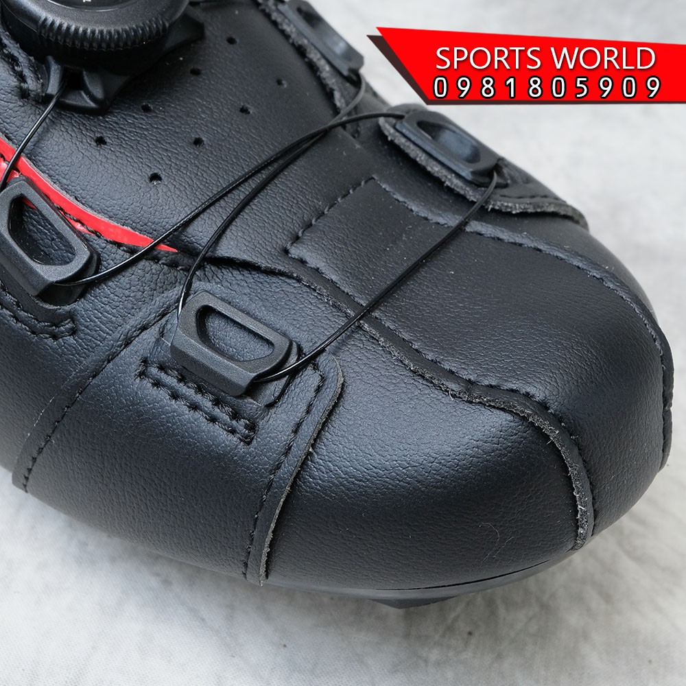 Giày can đạp xe, 2 khóa vặn, dòng Road SD-019 SIDEBIKE -BLACK-RED