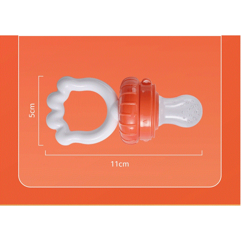 Túi nhai hoa quả chống hóc tay cầm lượn sóng cho bé