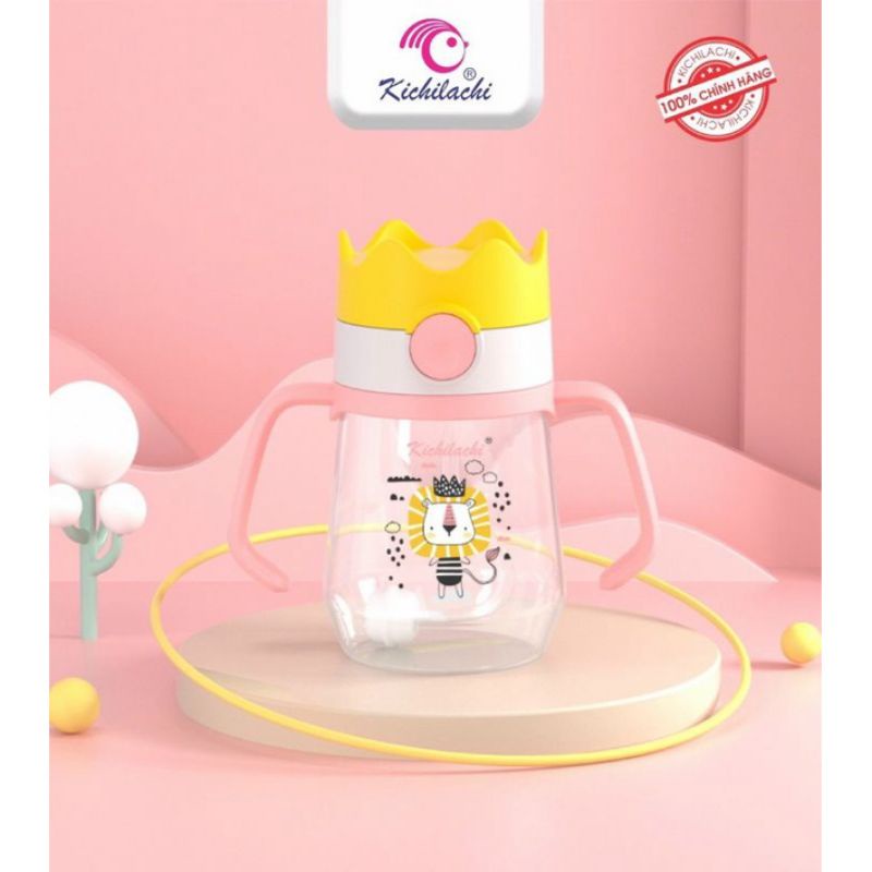 (mẫu mới) Bình tập uống Kichi nhựa PP 220ml-240ml-350ml chống sặc cho bé