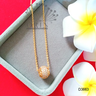 Dây chuyền thời trang nữ cao cấp mặt cầu tròn khía 2 bên đính đá cao cấp Orin D3663 ( NN2)