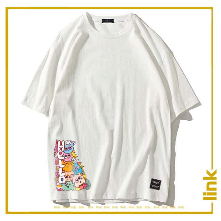 Áo tay lỡ ĐỘI QUÂN NHÍ NHÓ DOODLE dáng rộng unisex ( Đen, Trắng )