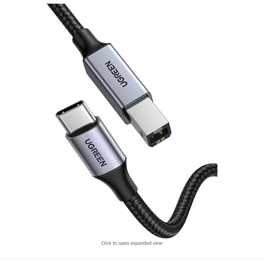 Dây máy in hỗ trợ cổng USB type C sang USB B dài 1-3m UGREEN US370