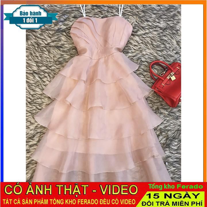 [ xả kho ] MiD Đầm be 2 dây ngọc V1081 Mie Design ảnh thật