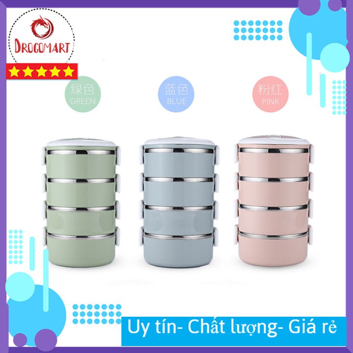 Hộp Đựng Cơm Văn Phòng Giữ Nhiệt, Cặp Lồng Đựng Cơm Bằng Lúa Mạchn Lõi Inox Cao Cấp | BigBuy360 - bigbuy360.vn