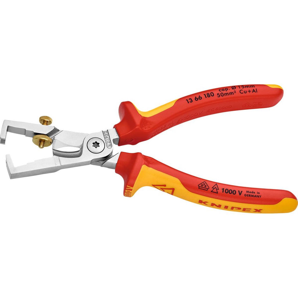 KỀM TUỐT DÂY CÁP KNIPEX "STRIX" CÁCH ĐIỆN 180MM 13 66 180