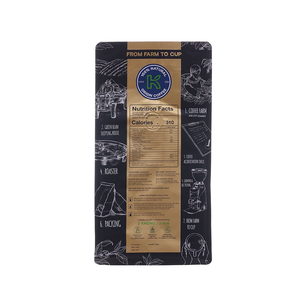 Cà phê rang xay K Coffee Black 227g