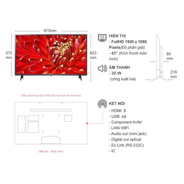 Smart Tivi LED LG 43 inch 43LM6300PTB, Full HD, HDR