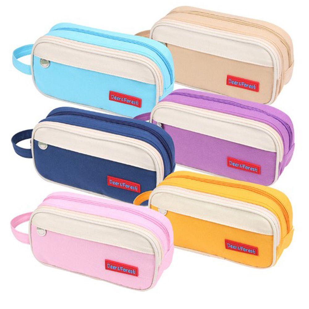 Túi Đựng Bút Bằng Vải Canvas Màu Macaron Đa Năng Thời Trang
