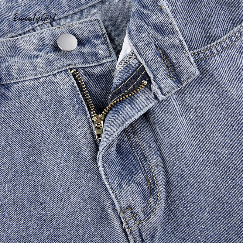 Quần Jeans Dài Lưng Cao In Hình Đôi Mắt Thời Trang Cho Nữ