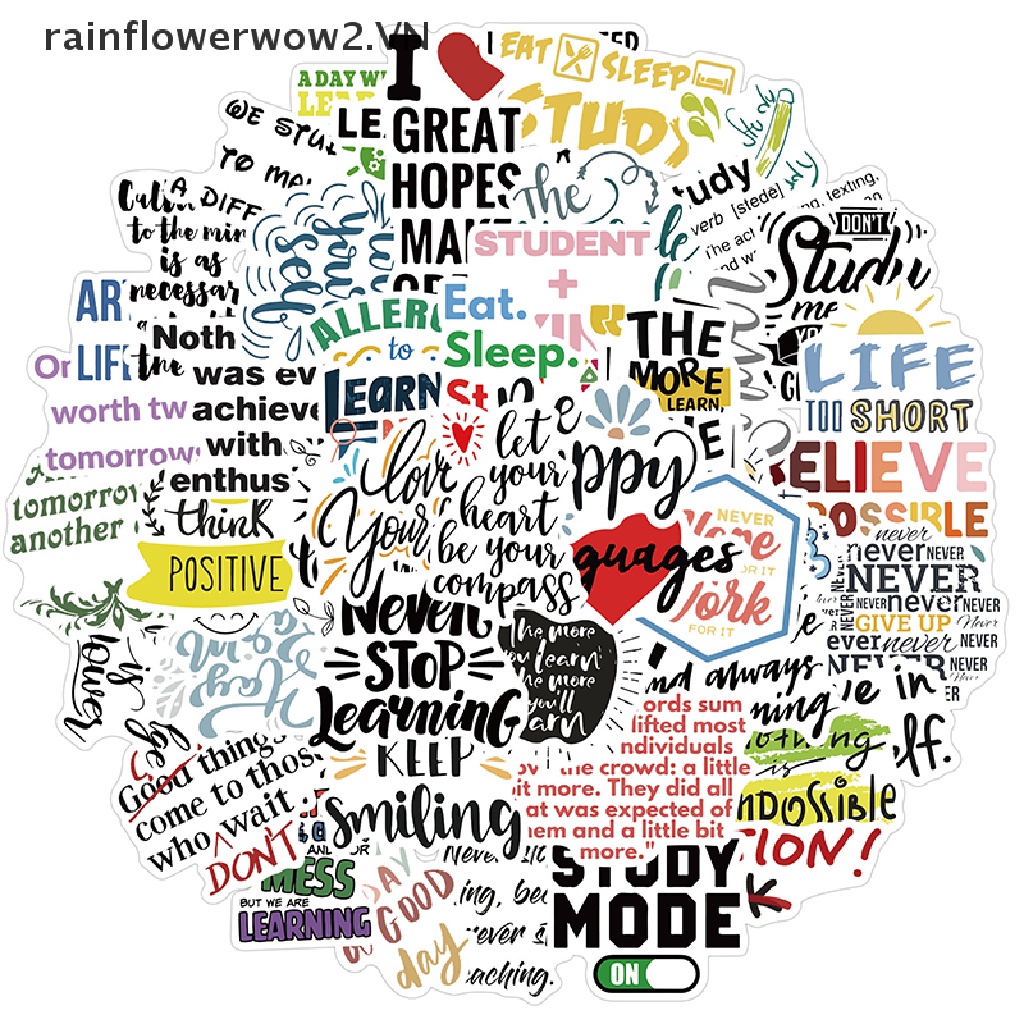 Bộ 50 Miếng Dán Bình Nước Vinyl Chống Thấm Nước