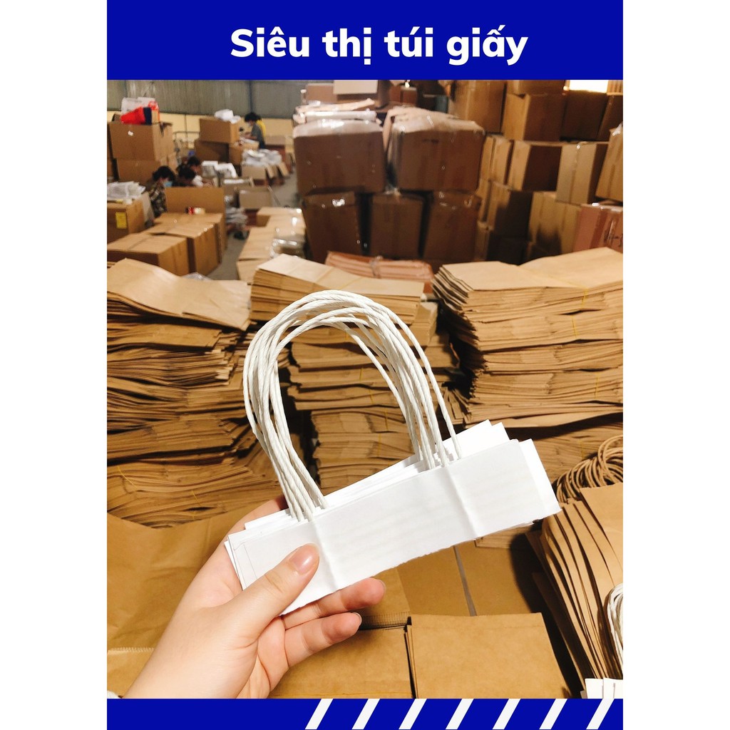QUAI TÚI GIẤY KRAFT MÀU TRẮNG