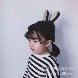 mũ len tai thỏ cho bé