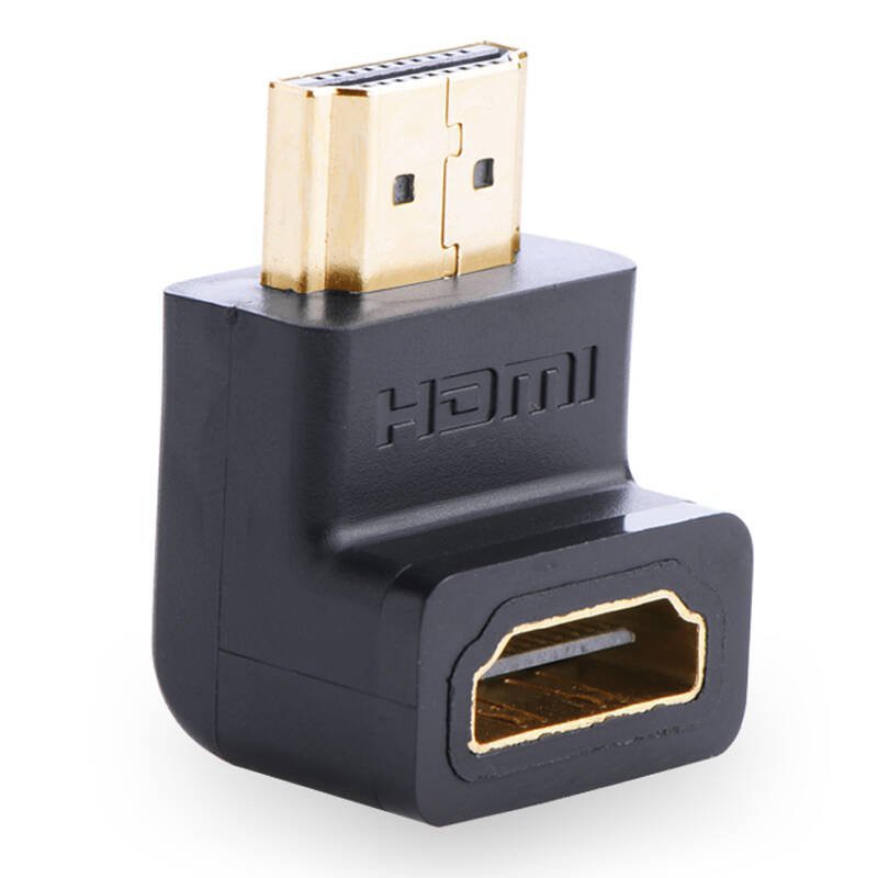Đầu nối cổng HDMI male sang HDMI female vuông góc 90 độ - UGREEN HD112 20109 - (màu đen)