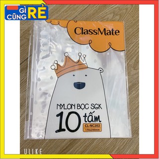 20 cái BÌA Bọc + 20 nhãn vở dính, sách giáo khoa, vở cấp 1 (17cm x 24cm) dai bền,bìa nilong giá rẻ