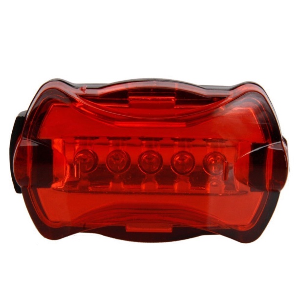 Đèn hậu 5 bóng LED chiếu ánh sáng cảnh báo khi lái xe đạp