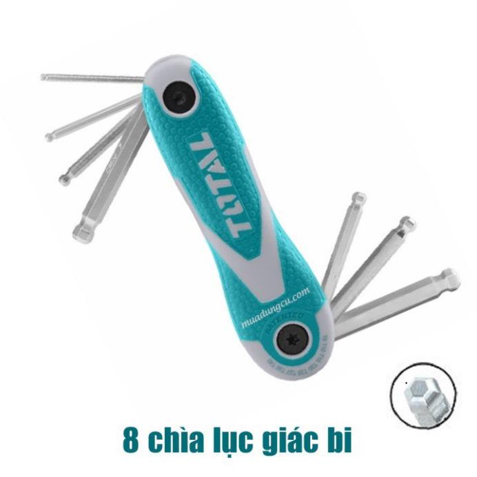 Bộ khoá lục giác dạng xếp đầu bi 8 chi tiết Total THT1061836