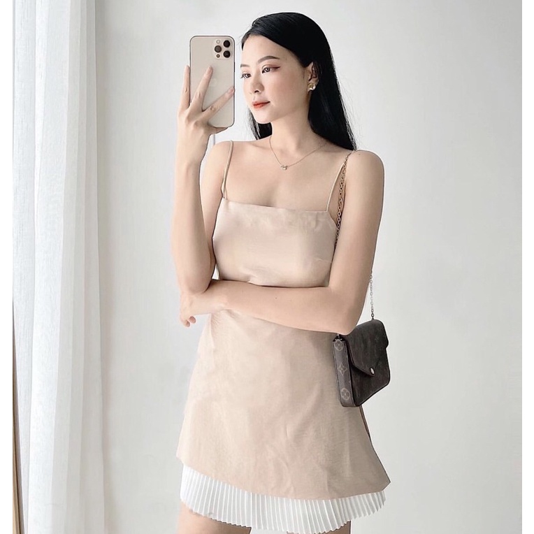 Áo lụa hở lưng (hình thật trải sàn)