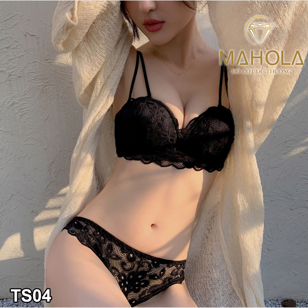 Áo Ngực Nữ không gọng mềm mại thiết kế họa tiết ren hoa sexy quyến rũ Mahola TS04
