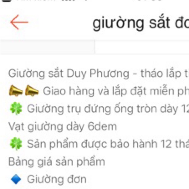 Giường sắt đơn 80x2m