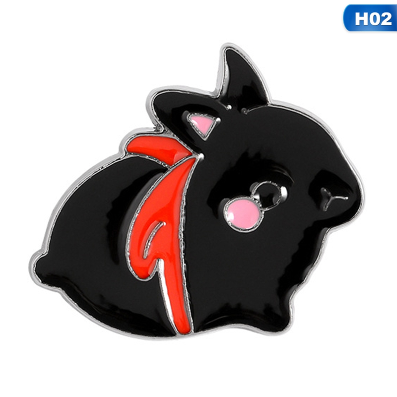 Ghim Cài Áo Hình Thỏ Trắng Đen Đáng Yêu