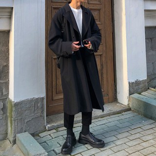 [Order] Áo khoác dài form rộng nam có dây thắt eo