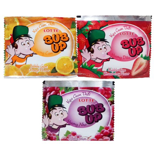 Kẹo Sing-gum Thổi Lotte Bub Up Hương Trái Cây (Gói 24 tép)